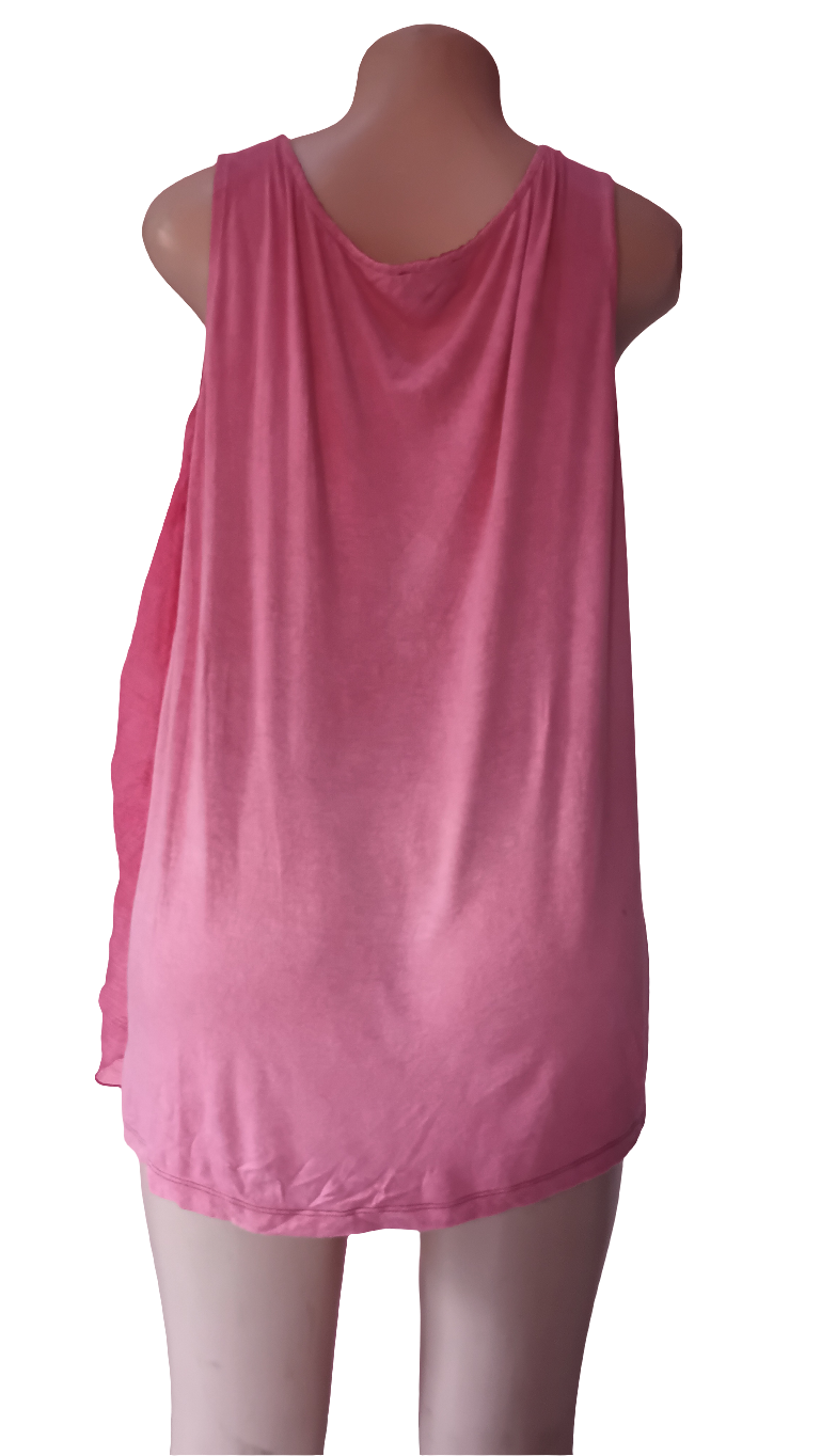 Sleeveless pink blouse
