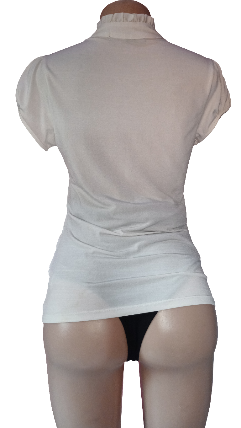 Off -White Fluff-front blouse