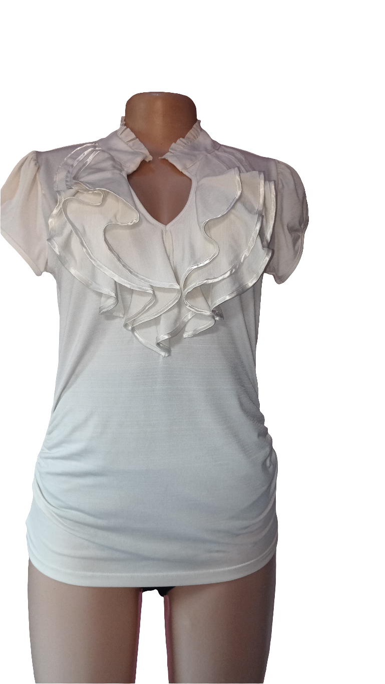 Off -White Fluff-front blouse