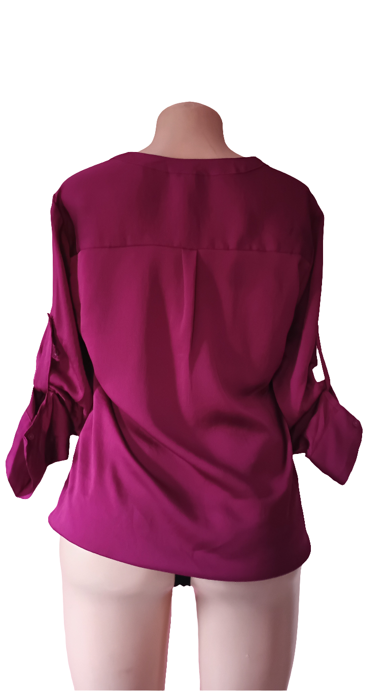 Purple elbow length shirt blouse