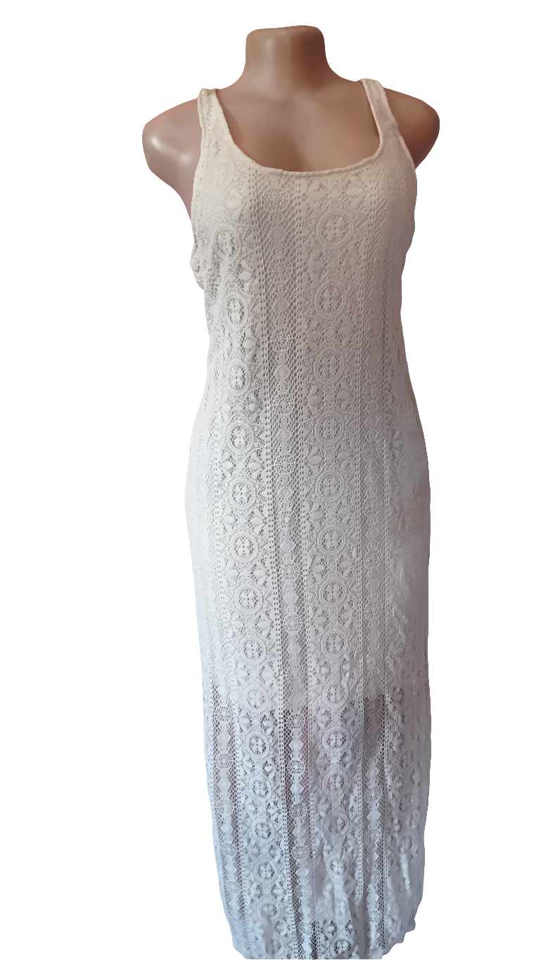 Sleeveless -cream lace dress