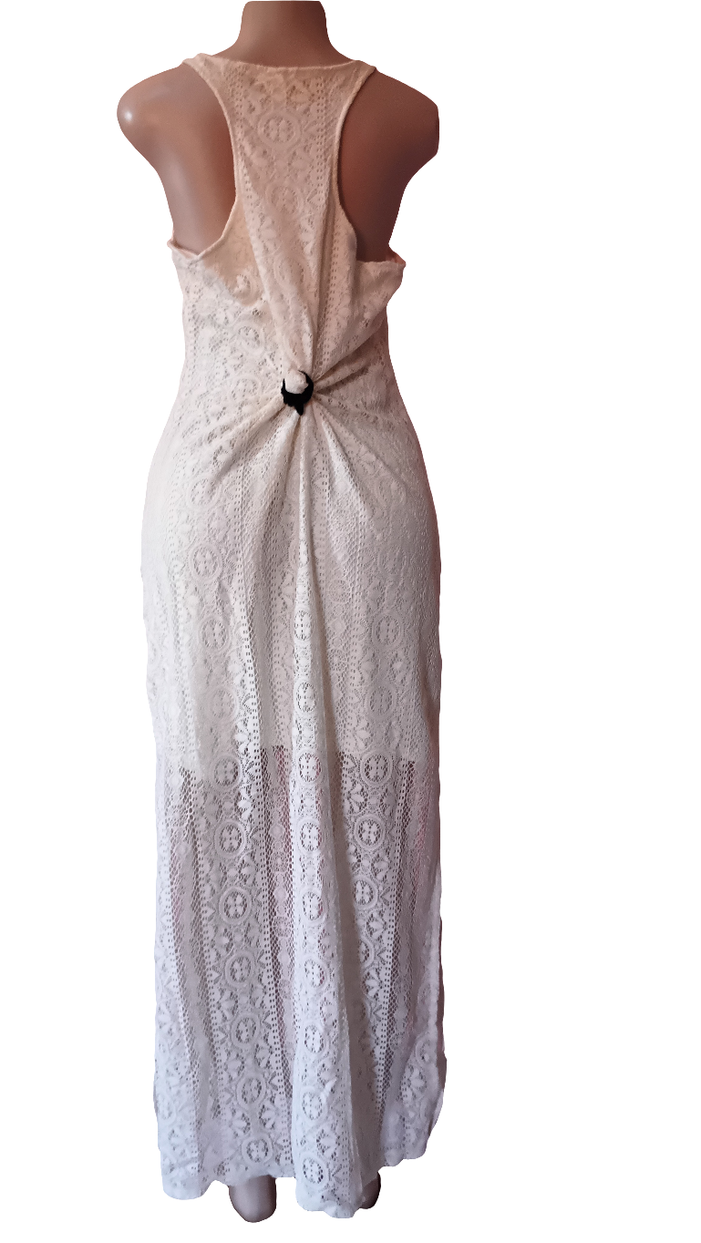 Sleeveless -cream lace dress