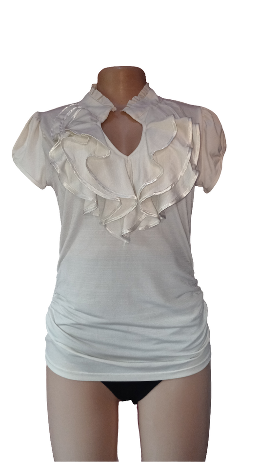 Off -White Fluff-front blouse