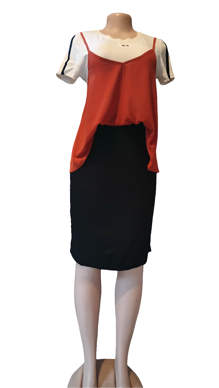 Dress orange & black