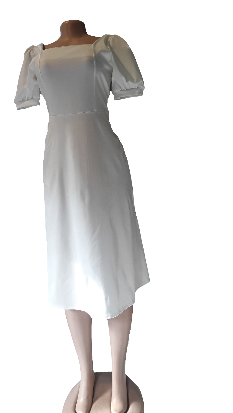 White slightly flair dress