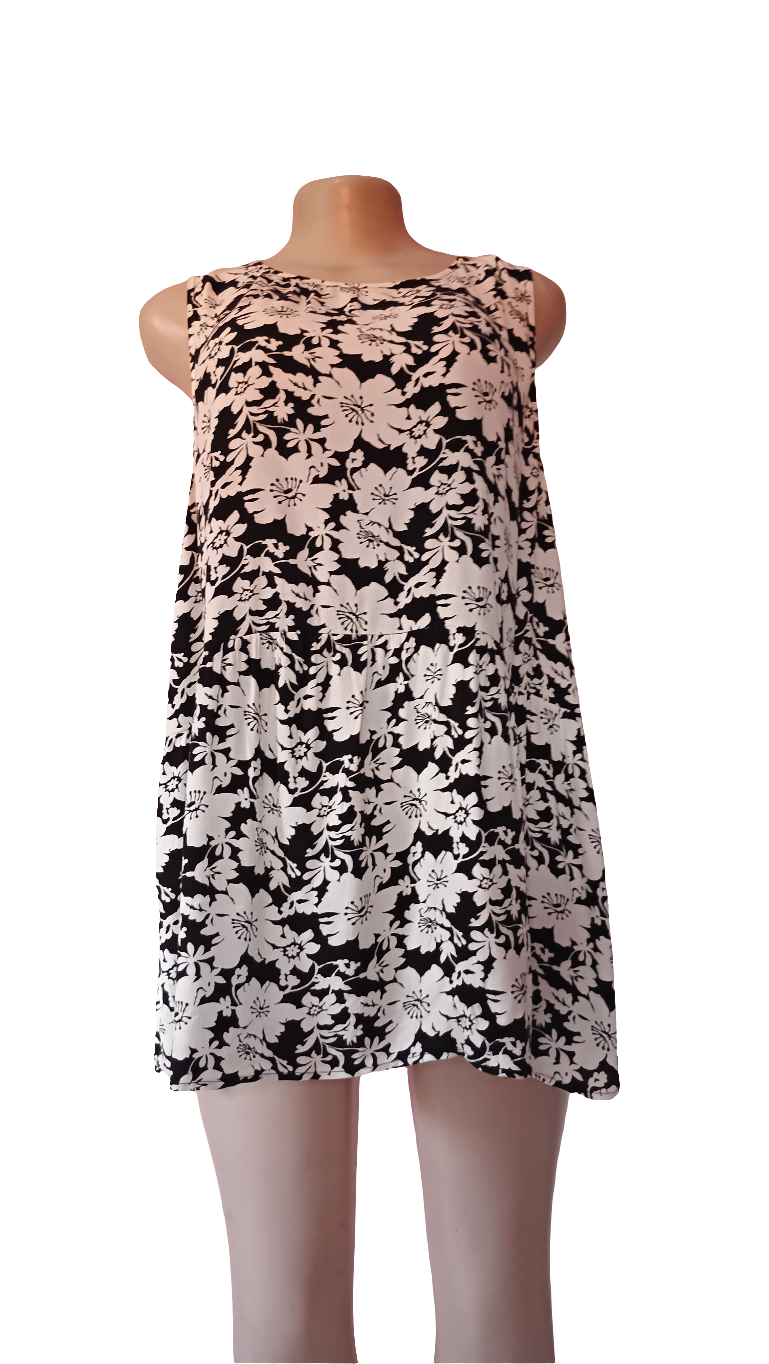 Sleeveless floral blouse