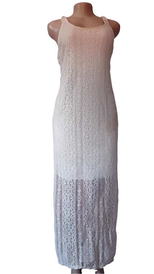 Sleeveless -cream lace dress