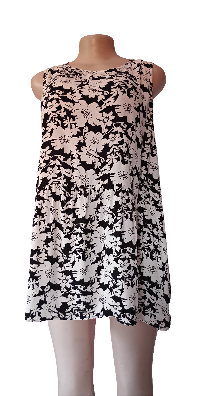 Sleeveless floral blouse