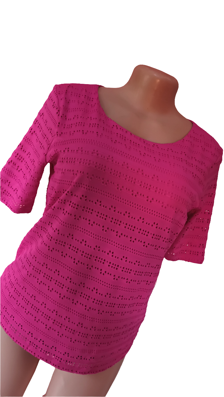 Pink hole patterned blouse