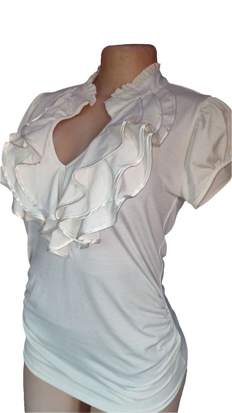 Off -White Fluff-front blouse