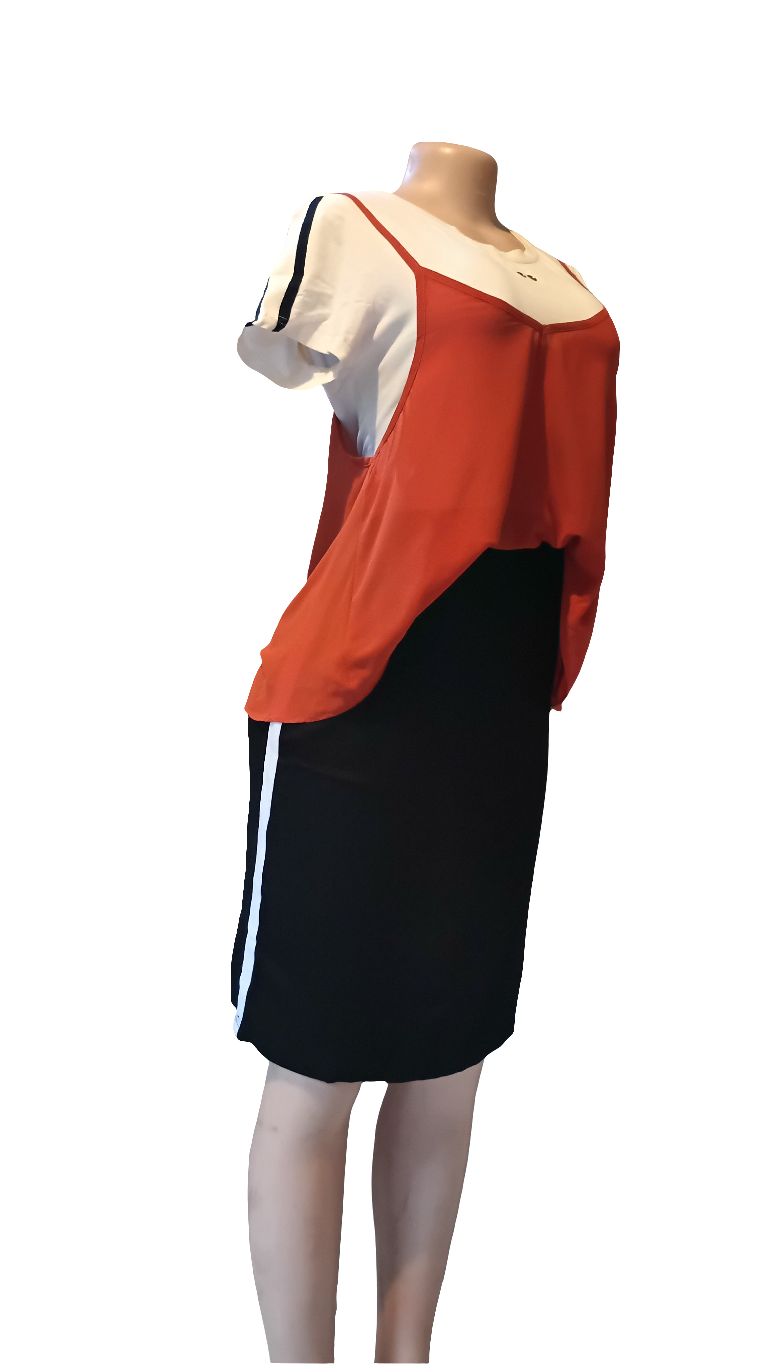 Dress orange & black