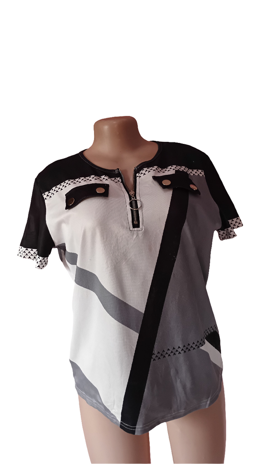 Faded  shirt blouse 🤍 🩶 🖤