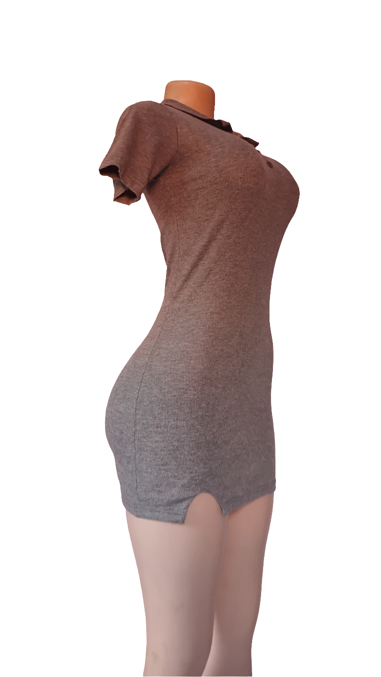 Grey collard-necked Dress