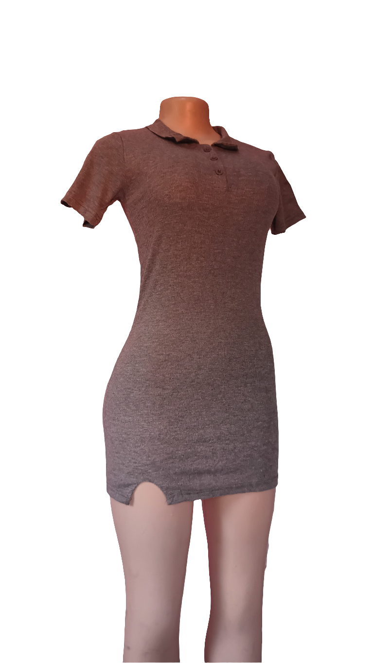 Grey collard-necked Dress