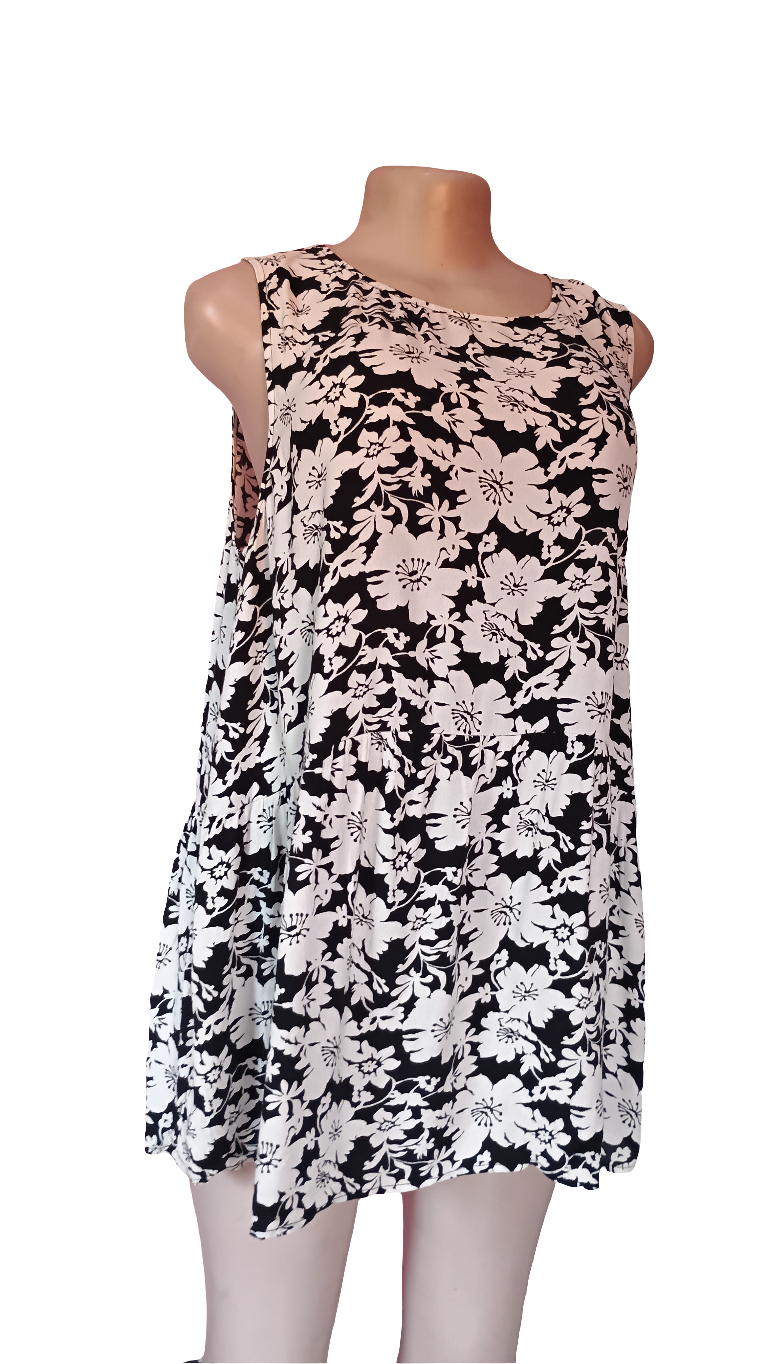 Sleeveless floral blouse