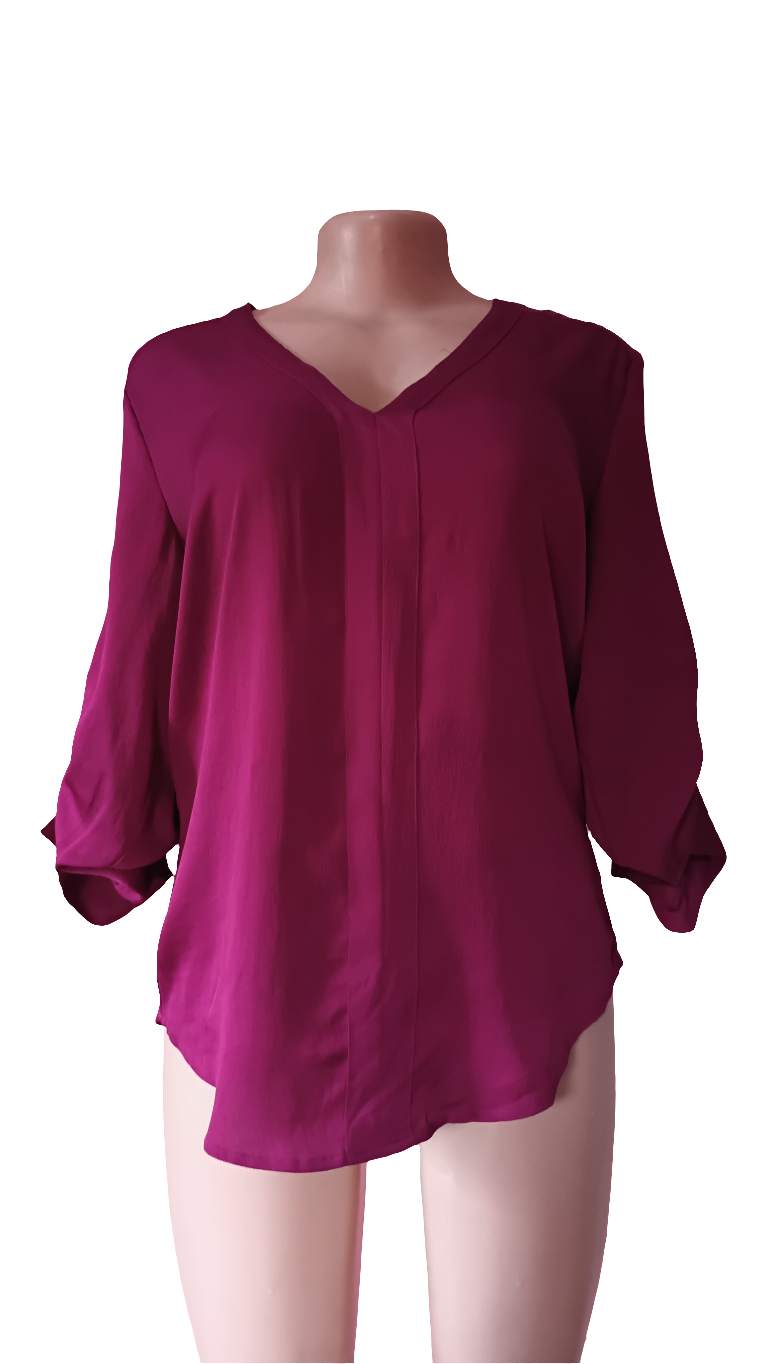 Purple elbow length shirt blouse